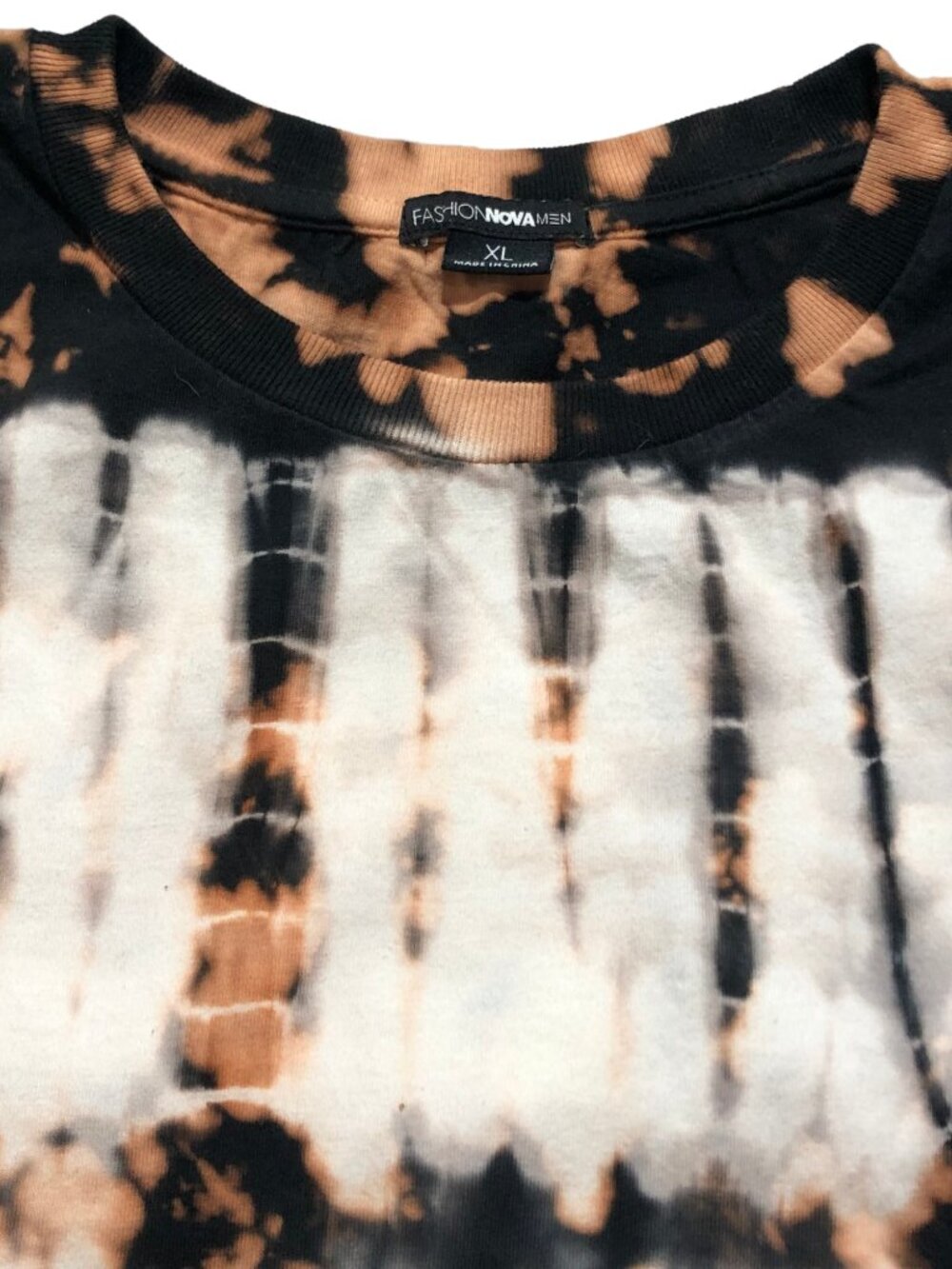 Custom Reverse-Dye Bleach Tie Dye Tunic T-Shirt Black White Unisex - Picture 2 of 3